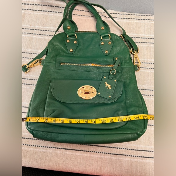 Emma Fox Green Leather Purse With Removable Shoulder Strap - Picture 11 of 14